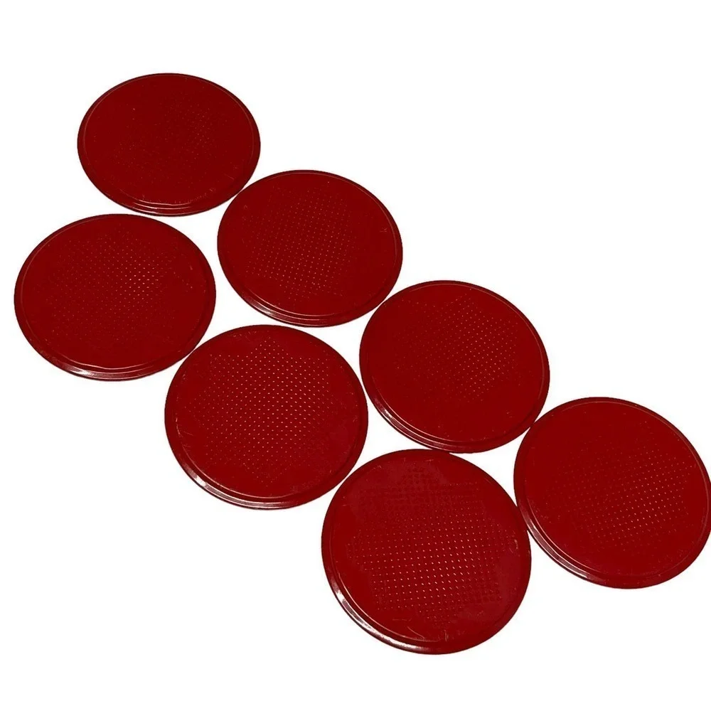 Vintage 50’s Coasters Red Floral Aluminum Tin Can Painted‎